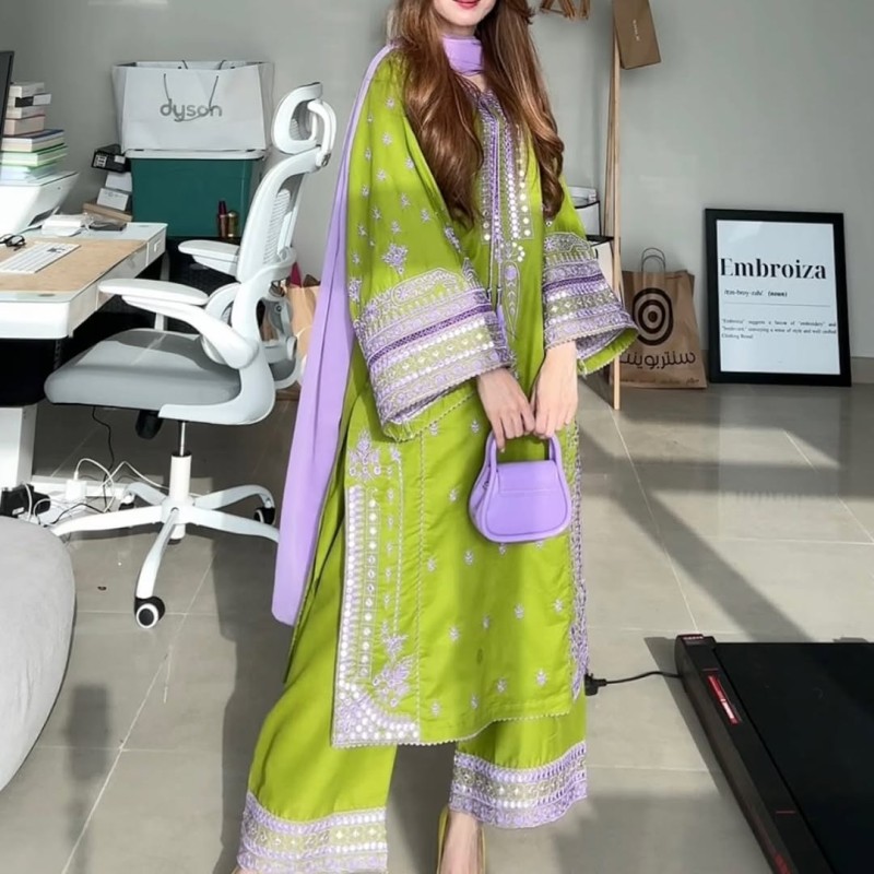 Dhrisha Yellow V-Neck Suit Set